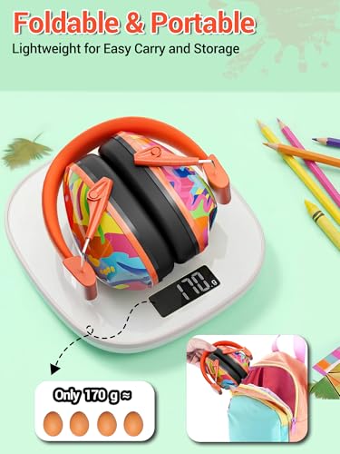 Dr.meter Toddler Ear Protection Noise Cancelling Headphones for Kids Autism - color: Print Dazzling