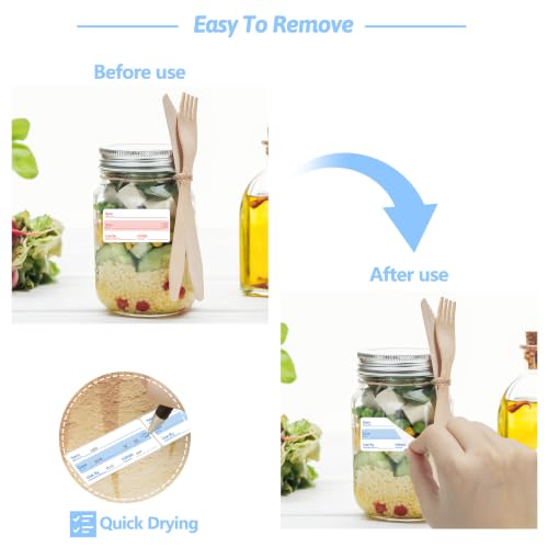 2 Rolls 1000 Pcs 1 X 2 inch Removable Food Date Sticker Labels, Easy to Write for Freezer, Refrigerator Food Containers Date Sticker, Leftover Labels - style: Blue-Red-Spanish-no-week