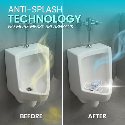 12 Pack Urinal Deodorizer Screens with Urinal Cakes, Ocean Breeze Scent, Anti-Splash & Odor Protection - Commercial Bathroom Urinal Air Freshener for Office, Mall, Hotel, Airport - style: 12 Pack
