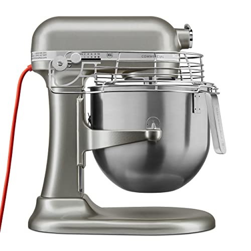 KitchenAid KSMC895CU 8-Quart Commercial Countertop Mixer with Bowl Guard, 10-Speed, Gear-Driven, Contour Silver - color: Contour Silver, style: With Bowl Guard
