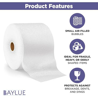 Heavy Duty Small Bubble Wrap Roll for Moving & Packing, 12 in x 175 ft