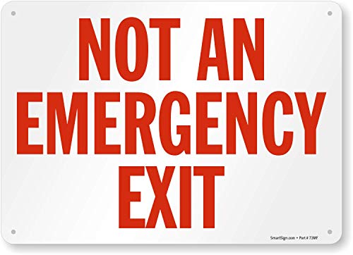 SmartSign "Not An Emergency Exit" Sign | 10" x 14" Plastic