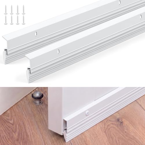 FoldTier 2 Pcs All-Season Door Sweep for Bottom of Door, 1-5/8 x 36 Inch