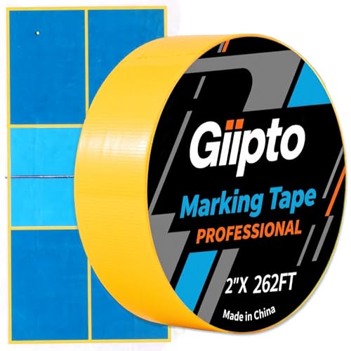 Pickleball Court Tape - 2" x 262 ft Professional Pickleball Marking Kit Yellow Tape for Temporary Court Lines with No Residue Durable Floor Marking Tape for Gym, Driveway, Backyard - size: 1 PCS