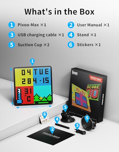 Divoom Pixoo-Max Pixel Display, APP Cellphone Control Display with 32 X 32 Programmable LED Screen for Home Decoration, Business Advertisement