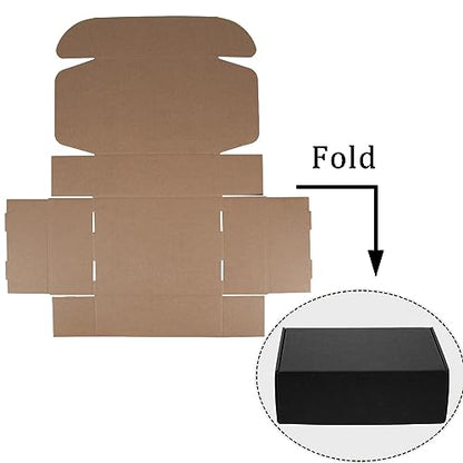 12x9x4 Inches Shipping Boxes Pack of 20, Packaging Corrugated Cardboard Mailer Boxes for Small Bussiness, Black - size: 12 x 9 x 4 inch - 20 Pack