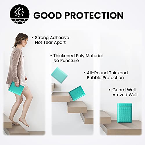 Fuxury 300 Pack Teal Bubble Mailers 6x10 Small Bubble Shipping Envelopes - color: Teal, size: 6x10" 300PC