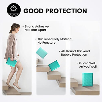 Fuxury 300 Pack Teal Bubble Mailers 6x10 Small Bubble Shipping Envelopes - color: Teal, size: 6x10" 300PC