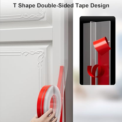 Elvone T-Shaped Weather Stripping Seal, Clear Silicone, 1.37 in x 20 ft - color: Clear, size: 20FTX1.37IN