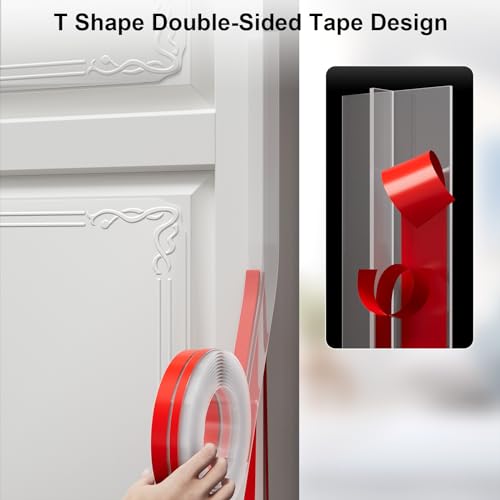 Elvone T-Shaped Weather Stripping Seal, Clear Silicone, 1.37 in x 40 ft - color: Clear, size: 40FTX1.37IN