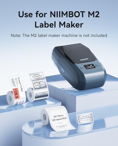 NIIMBOT M2/M3 Thermal Transfer Labels 1.57" x 0.78" (40x20mm) Silver - size: 40*20MM Silver