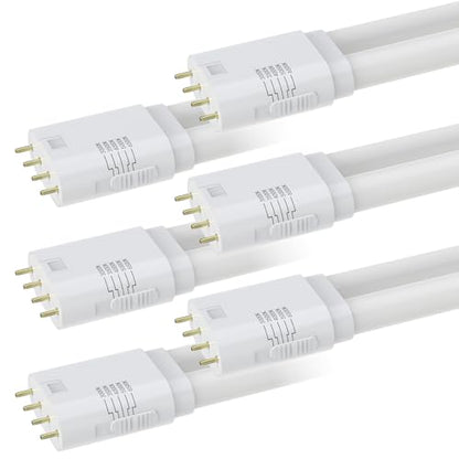 LUXRITE 20W 4-Pin 2G11 LED Tube Light Bulb, 3000 Lumens (6 Pack) - size: 6 Count (Pack of 1)