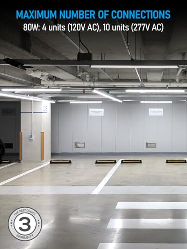 LEONLITE 2-Pack 8FT LED Vapor Tight Light Fixture, 80W 120-277V IP65, 5000K