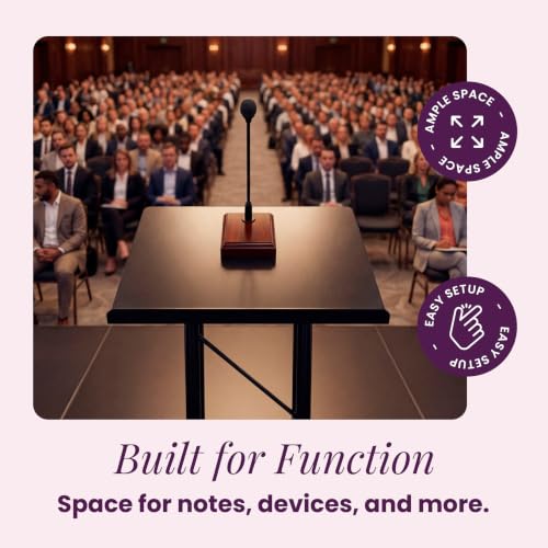 Kingdom KML7B Large Portable Lectern, Stand Up Church Pulpit, Slanted Lectern, Conference Podium for Speakers, Speeches and Other Occasions- Truss Lectern, Black Powder Coat Finish, Metal - size: Design 01