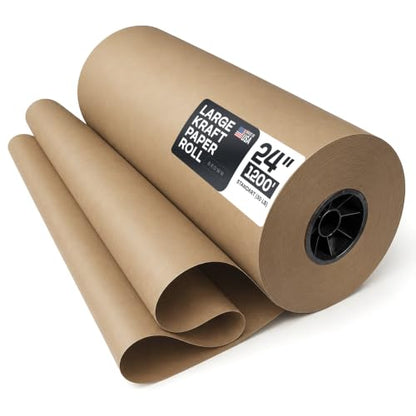Kraft Paper Roll for Moving Supplies & Shipping, 24" x 1200 Ft - USA-Made - size: 24" X 1200 Feet