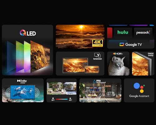 SYLVOX Outdoor QLED TV, 43 inch Weatherproof TV, Smart 4K QLED Television - size: 43-inch, style: Deck Pro QLED 3.0