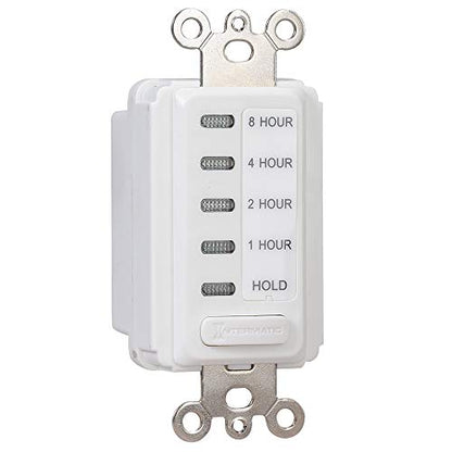 Intermatic EI220W 1/2/4/8 Hour SPST 1800-Watt In-Wall Countdown Timer, White