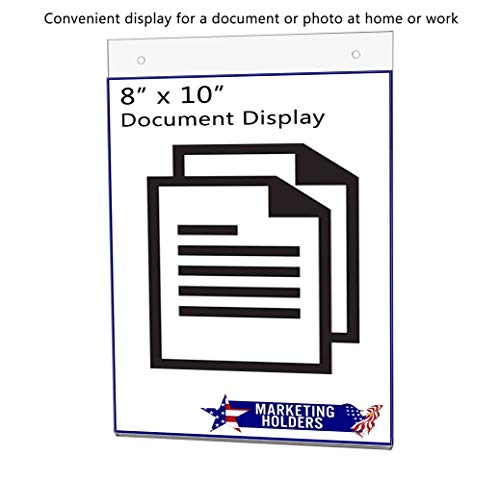 Marketing Holders 10 Pack Wall Sign Holder with Screw Holes and Hanging Hardware for 8" x 10" Ads Directory Price List Building Map Warning Not an Exit Notice Clear Acrylic Signs - size: 8"w x 10"h