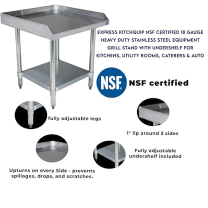12" x 30" Stainless Steel Equipment Stand, 24" Tall - size: 12"x30"