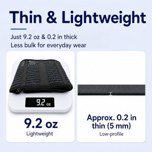 Breathable Thin Back Brace for Women, Adjustable Lower Back Support Belt for Everyday Pain Relief, Slim Low-Profile Lumbar Brace with Gentle Compression, Comfortable Under Clothes - size: L/XL(Waist:43"-53")