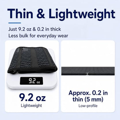 Breathable Thin Back Brace for Women, Adjustable Lower Back Support Belt for Everyday Pain Relief, Slim Low-Profile Lumbar Brace with Gentle Compression, Comfortable Under Clothes - size: L/XL(Waist:43"-53")