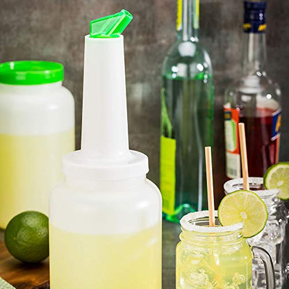 Restaurantware Plastic Storage Container Bottle, Quick Pour, 2 qt - color: Green, size: 64 Ounces