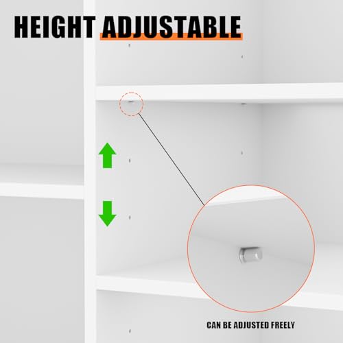 48”W * 20”D * 38”H - Cash Wrap Wood Counter - White Register Counter with 3 Heights Adjustable Shelf - color: White, size: 4 FT
