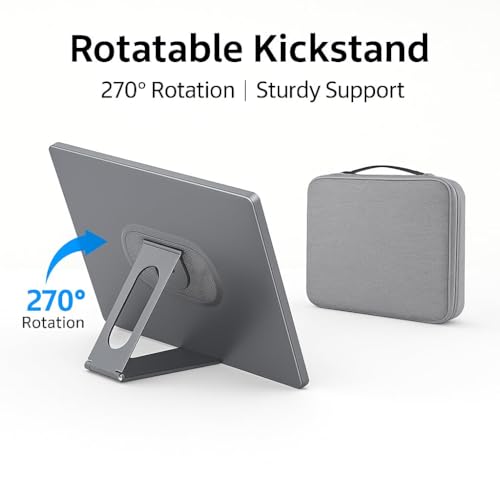 21.5" Android 15 Portable TV Tablet with Carry Bag, Rotating Foldable Stand, 6GB+128GB, with 99.9Wh Battery, 13MP Camera, Dual 5W Speakers, Smart Touch Screen for Travel, Camping & Home Entertainment