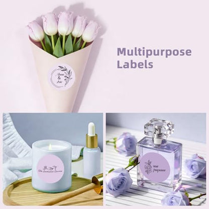 500 Labels/Roll 2" Purple Round Thermal Labels, Waterproof Circle Blank Thermal Sticker Compatible with Direct Thermal Label Printers for DIY Logo Designs, Thank You, Small Business - color: Purple Gradient, size: 2 Inch