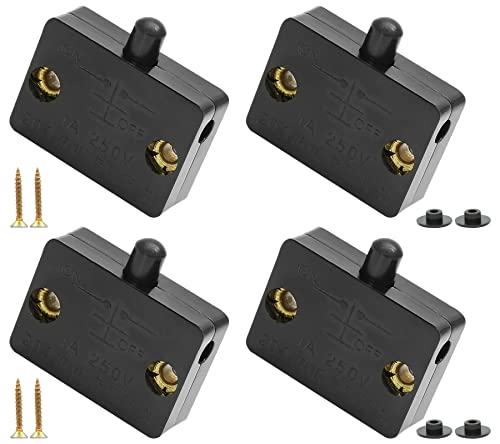 4Pcs Cabinet Lamp Switch, Black - color: Black 4PCS