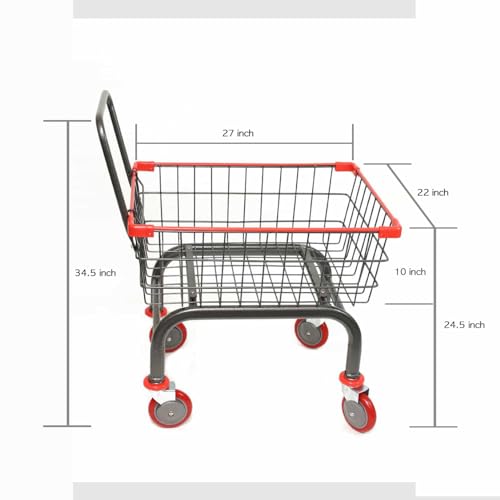 Heavy Duty Uhandle Laundry Cart with 5" Wheel (Charcoal Grey) Ruber Grip.