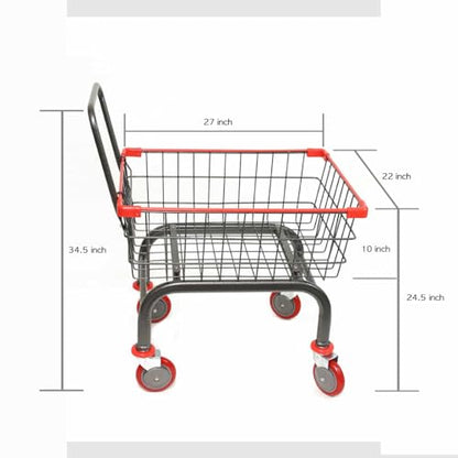 Heavy Duty Uhandle Laundry Cart with 5" Wheel (Charcoal Grey) Ruber Grip.