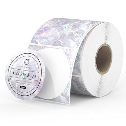 MUNBYN 2 Inch Purple Round Shell Texture Thermal Labels, 500 Sheets/Roll - color: Purple, size: 2"