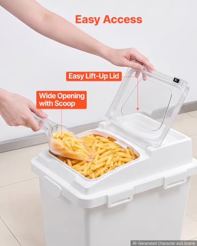VEVOR Rice Storage Container 3 Pack 33 lbs/5.28 Gallons Dog Food Dispenser - size: 5.2 Gallon*3