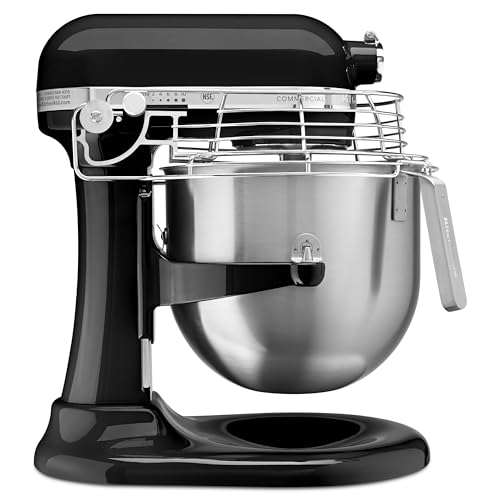 KitchenAid Commercial Series 8 Quart Bowl-Lift Stand Mixer with Stainless Steel Bowl Guard - KSMC895 - color: Onyx Black, style: With Bowl Guard