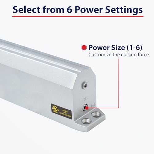 Lawrence Medium/Heavy Duty Door Closer Commercial Grade 1 - Surface-Mounted Commercial Automatic Door Closer with Adjustable 6-Speed Control and 3 Valves - Embassy Series LH5016 - style: Painted Brass (PB)