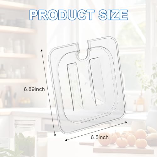 12 Pcs Clear Plastic Table Pan Lid, 1/6 Size Polycarbonate Lids