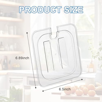 12 Pcs Clear Plastic Table Pan Lid, 1/6 Size Polycarbonate Lids