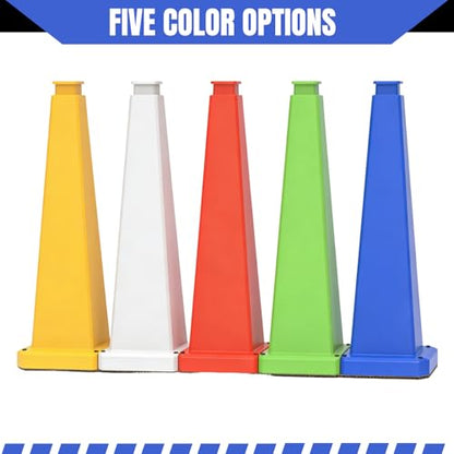 36 inch Blue Safety Caution Cones Blank, Safety Road Cones Unprinted with Heavy Rubber Weighted Base for DIY Custom Messaging Hazard Warning (6 Pack) - color: BLANK/BLUE, size: 36 inch