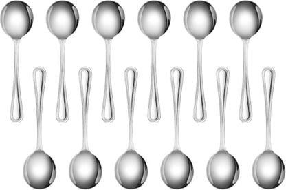 New Star Foodservice Bead Pattern 18/0 Stainless Steel Bouillon Spoon, 6.3-Inch, Set of 12, Commercial Grade - size: Bouillon Spoon (6.3-Inch)