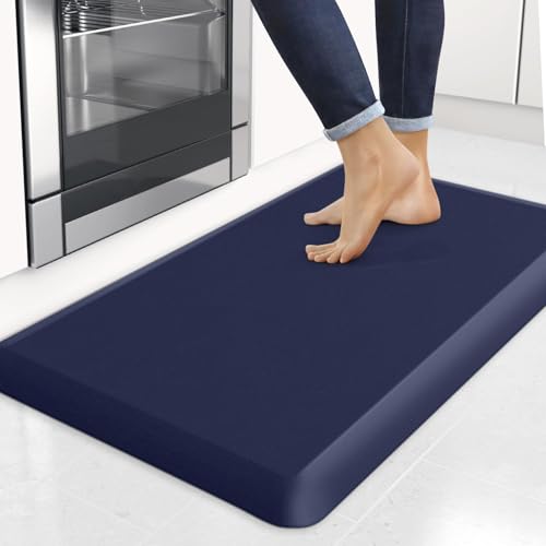 4/5 Inch Thick Kitchen Mats for Floor, StepRite Kitchen Rug for Standing - color: Blue, size: 32"L x 20"W x 0.8"Th