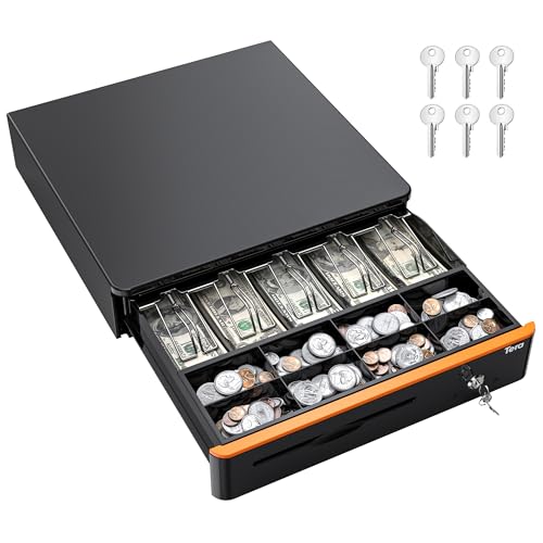 Tera Cash Register Drawer 16 inch: 5 Bill 8 Coin Media Slot for POS, 405R - size: 16" - 5 Bill 8 Coin