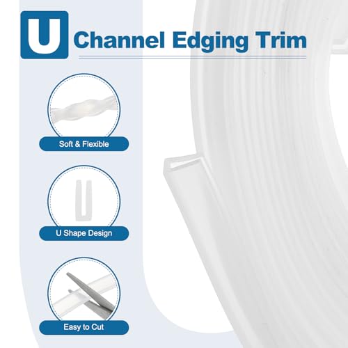 PATIKIL 13Ft U Channel Edging Trim 5/64" Slot Fits 1/16"-5/64" Edge - size: 13Ft Long,5/64" Slot,25/64"Wx5/64"Tx15/64"H