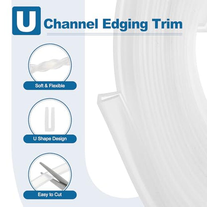 PATIKIL 13Ft U Channel Edging Trim 5/64" Slot Fits 1/16"-5/64" Edge - size: 13Ft Long,5/64" Slot,25/64"Wx5/64"Tx15/64"H