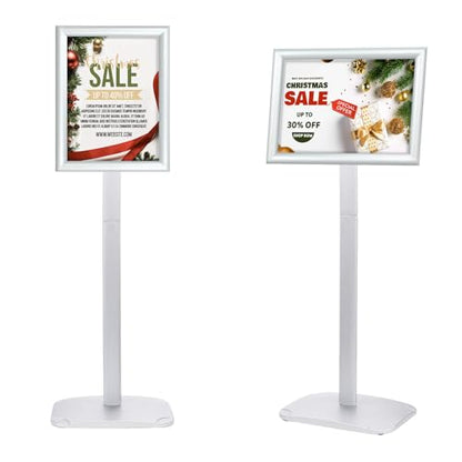 Heavy Duty Pedestal Sign Holder, 8.5 x 11" Floor Standing Sign Holder - color: Silver, size: 8.5x11in