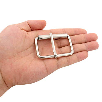 BIKICOCO Roller Buckle, 2 Inches Heel Rolling Bar Buckles for Bags Leather Webbing Straps - color: Silver X 10 Pcs