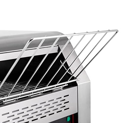 Commercial Conveyor Toaster 300 Slices/Hour,2200W Stainless Steel Heavy Duty Industrial Toasters, Double Heating Tubes,Countertop Electric Restaurant Equipment for Bun Bagel Bread Toast Baked Food - color: Silver - D