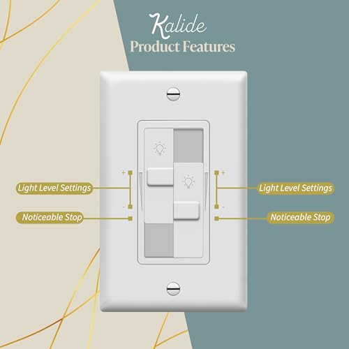 TOPGREENER Dual Load LED Dimmer Switch, Single Pole, White, 1 Pack - color: White, size: Dual Dimmer Switch