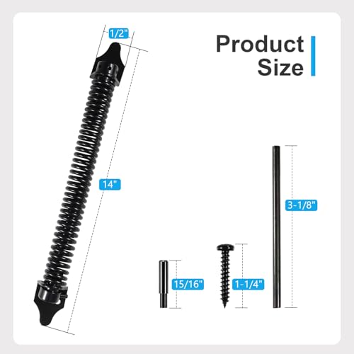 Gate Springs Self Closing Heavy Duty 14in Outdoor Gates Adjustable Tensioner Automatic Gate Closure - 1pack