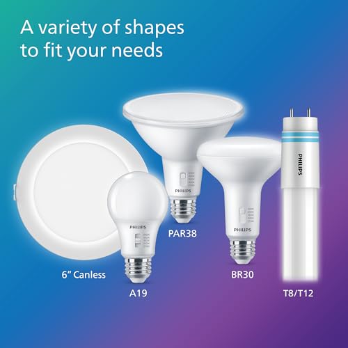 PHILIPS LED 75W A19 Light Bulbs 4-Pack Selectable White Multi-CCT 1100 Lumen (11W = 75W) Dimmable Frosted Flicker-Free Light Bulbs